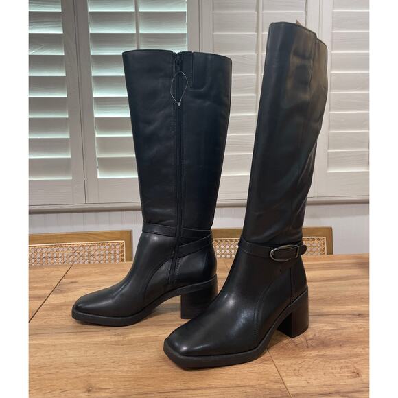 Naturalizer Womens Elliott Knee High Boots Black Leather Size 8.5 NWOB Wide Calf - Picture 3 of 11